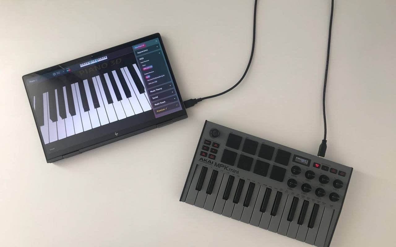 piano 3d with midi controller